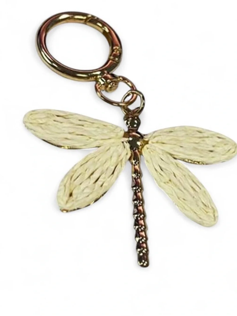 New Dragonfly Keychain / Bag Charm  Gold tone #150